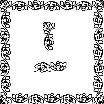 (image for) Simple Rose Border and Corner-L04378*